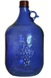 Бутылка стеклянная "Лоза" 5л, 72-ЩЛ-5000 с цветной декорацией наружн. стороны (синий матовый)